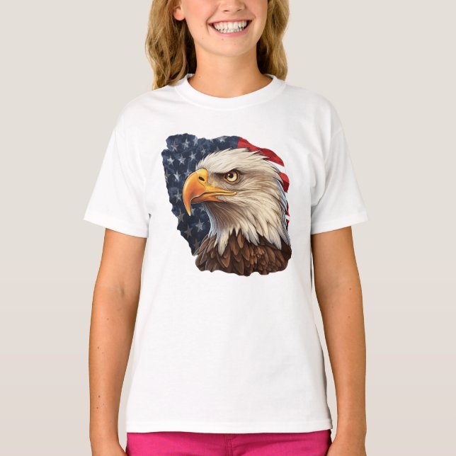 Camiseta Bandera americana águila calva (Anverso)