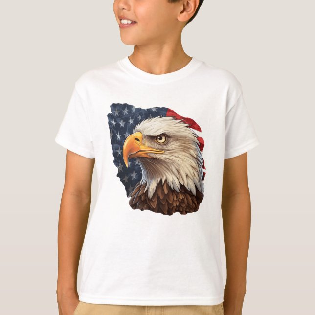 Camiseta Bandera americana águila calva (Anverso)