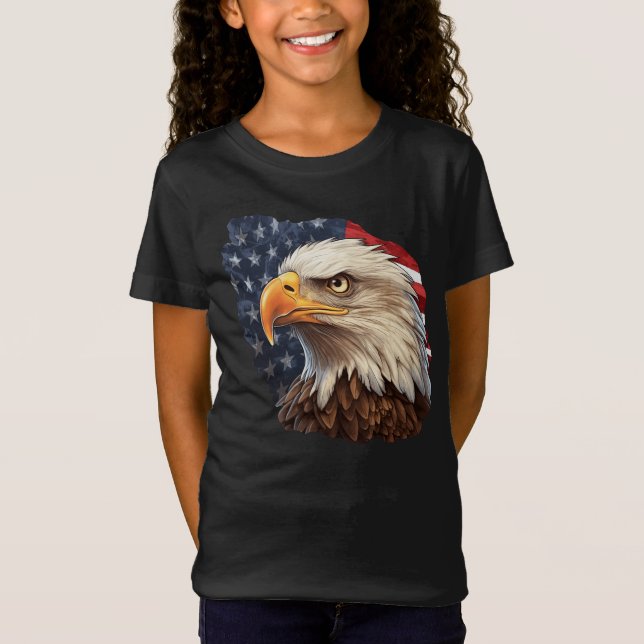 Camiseta Bandera americana águila calva (Anverso)