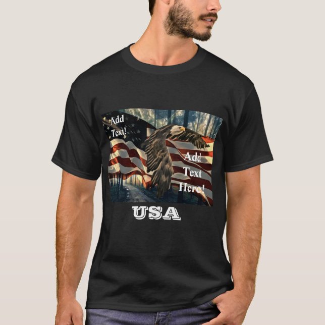 Camiseta Bandera americana águila calva (Anverso)
