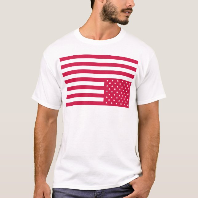 Camiseta Bandera americana al revés - rojo (Anverso)