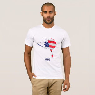 Camiseta Bandera Americana Alaska Estados Unidos