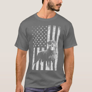 Camiseta Bandera Americana Amante Perro Rottweiler Divertid