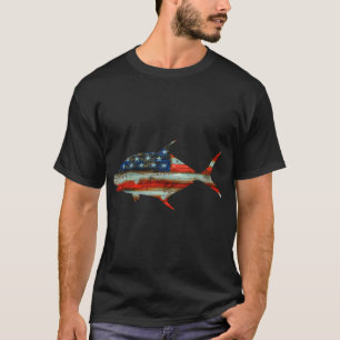 Camiseta Bandera Americana Amantes De La Pesca Pescador Div