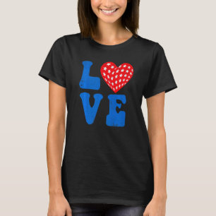 Camiseta Bandera Americana Amor Corazón Rojo Azul 4 De Juli