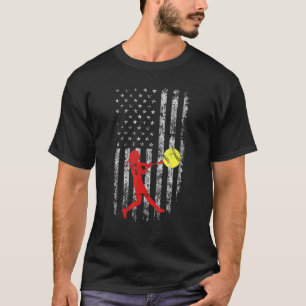 Camiseta Bandera Americana Amor Softball Fastpitch Pitcher 