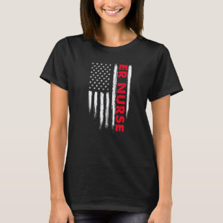 Camiseta Bandera Americana Angustiada Enfermera De Urgencia