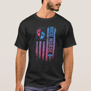 Camiseta Bandera Americana Angustiada Enfermera Nicu Esteto