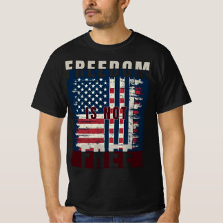 Camiseta Bandera Americana Angustiada La Libertad No Es Gra