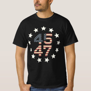 Camiseta Bandera Americana Antigua USA Estrellas 45 47 Trum