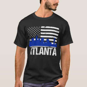 Camiseta Bandera americana apenada horizonte de Atlanta