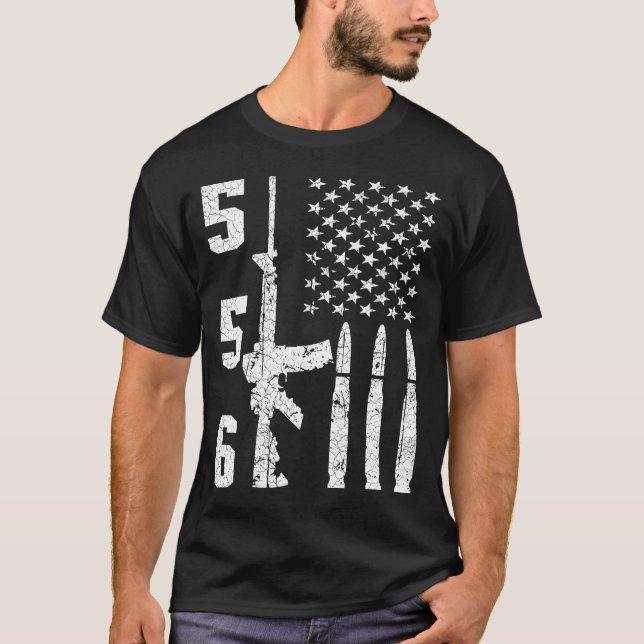 Camiseta Bandera Americana Ar-15 - Ar15 Rifle Sling Gift Gu (Anverso)