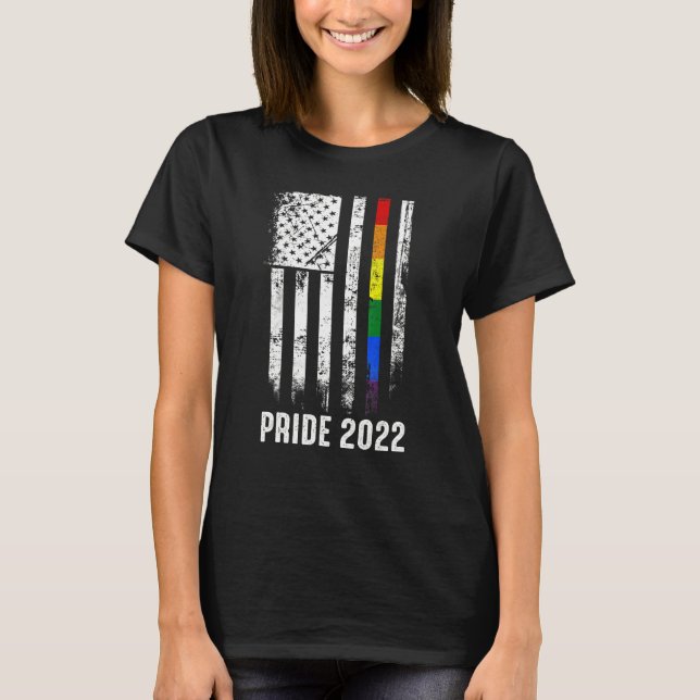 Camiseta Bandera Americana Arcoiris Usa Gay Lgbtq Lgbt Orgu (Anverso)