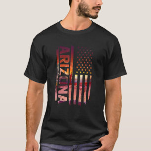 Camiseta Bandera Americana Arizona Cactus 4 De Julio Tee Me