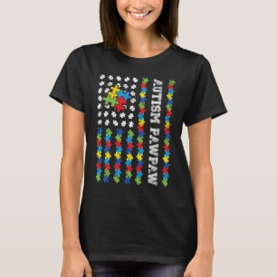 Camiseta Bandera Americana Autismo PawPaw Conciencia del Au
