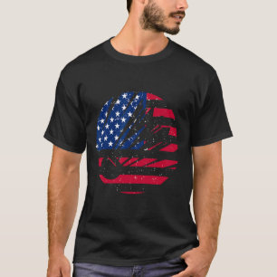 Camiseta Bandera Americana Badminton Camisas Hombres Patrió