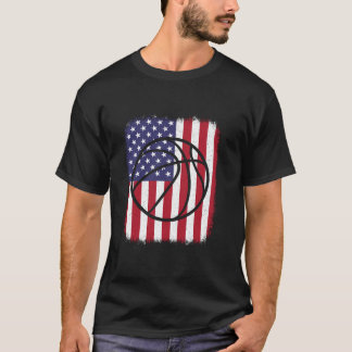 Camiseta Bandera Americana Baloncesto Hombres Mujeres Niños