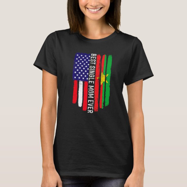 Camiseta Bandera Americana Bandera Burkina Faso Mejor Madre (Anverso)