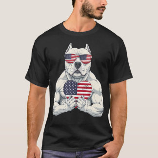 Camiseta Bandera Americana Bandera De EE. UU. Roja Blanca A