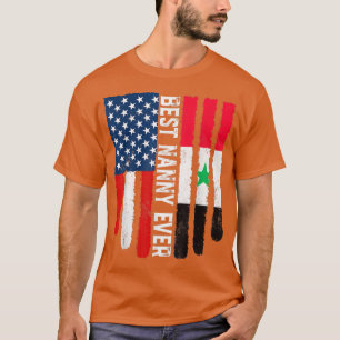 Camiseta Bandera Americana Bandera Siria Mejor Familia Nann