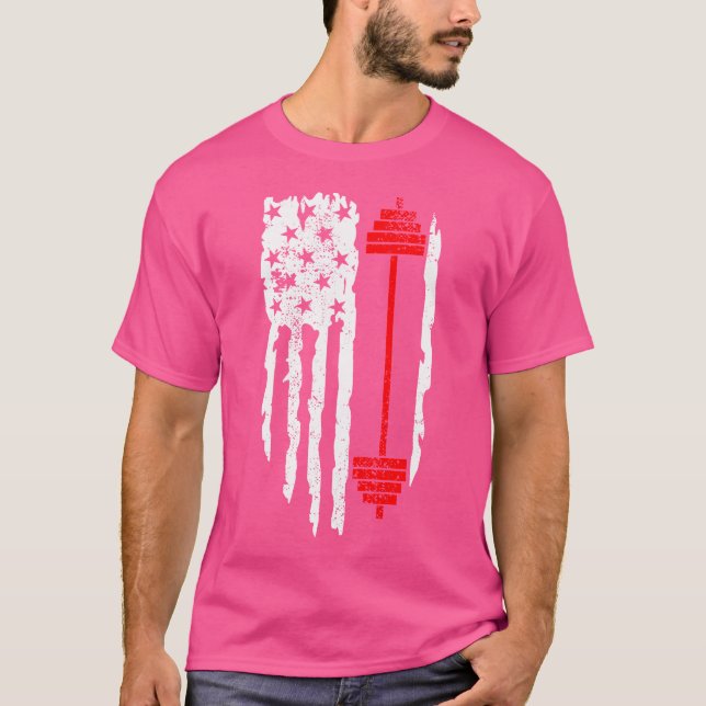 Camiseta Bandera americana Barbell Hogar De Poderío Gy (Anverso)