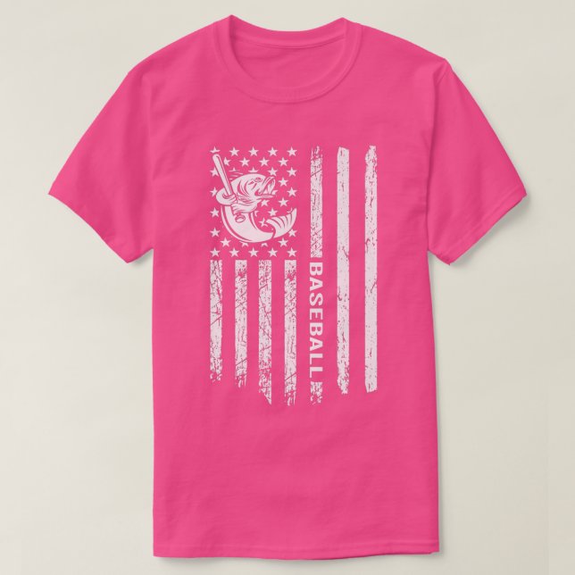 Camiseta Bandera Americana Baseball Vintage Largemouth Pesc (Diseño del anverso)