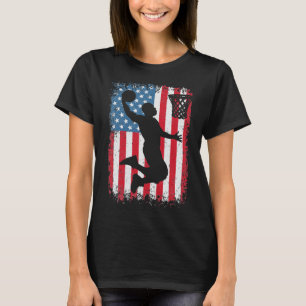 Camiseta Bandera Americana Básquetbol Aparato Funny Balonce