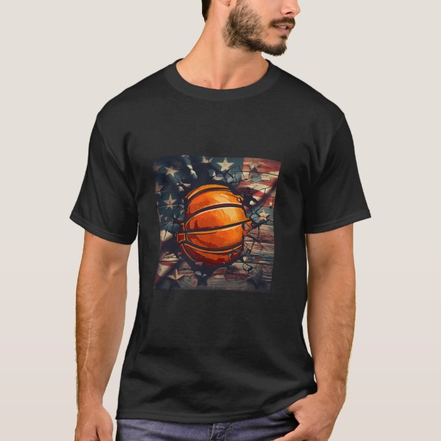 Camiseta Bandera Americana Básquetbol Vestuario de Balonces (Anverso)