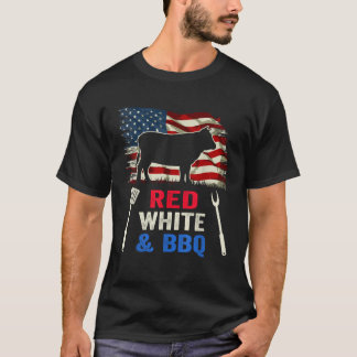 Camiseta Bandera Americana BBQ 4 De Julio Carne De Barbeque