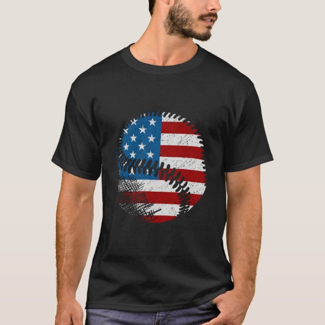 Camiseta Bandera Americana Béisbol (Anverso)