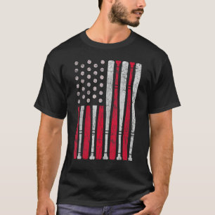 Camiseta Bandera Americana Béisbol 4 de Julio Patriótico In