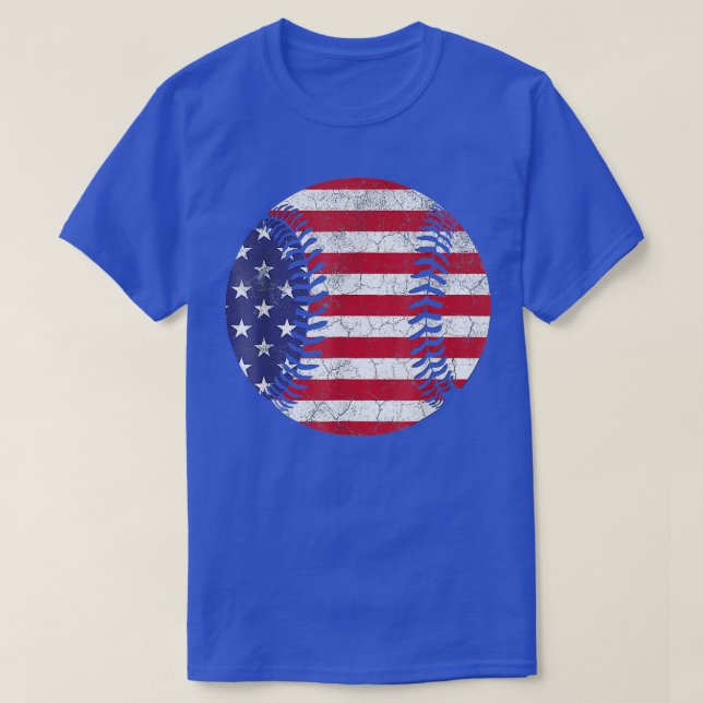 Camiseta Bandera Americana Béisbol TJuly 4th USA Para Hombr (Diseño del anverso)