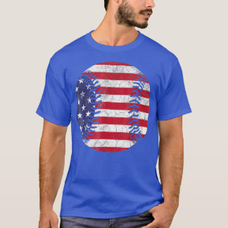 Camiseta Bandera Americana Béisbol TJuly 4th USA Para Hombr