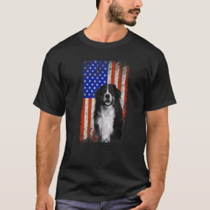 Camiseta Bandera Americana Bernese Mountain Dog Dad Mom Pup