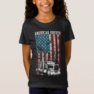 Camiseta Bandera americana Big Rig Semi-Trailer Truck Drive