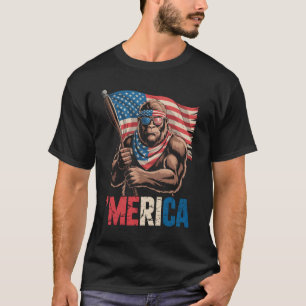 Camiseta Bandera Americana Bigfoot Merica Amante Sasquatch