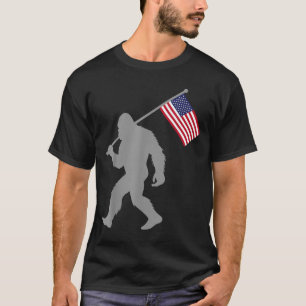 Camiseta Bandera Americana Bigfoot Rojo Blanco Azul Patriót