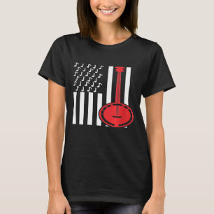 Camiseta Bandera Americana Billetes musicales Banjo