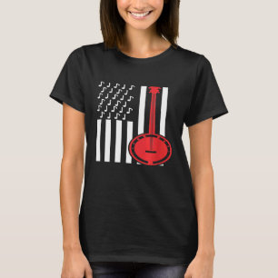 Camiseta Bandera Americana Billetes musicales Banjo