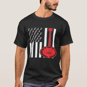 Camiseta Bandera Americana Billetes musicales Banjo