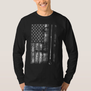 Camiseta Bandera Americana Billiard Stick Cute Table Game F