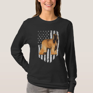 Camiseta Bandera Americana Blanco Negro Afghan Hound 4 De J