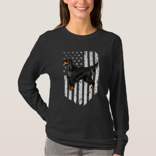 Camiseta Bandera Americana Blanco Negro Gordon Setter 4 De 