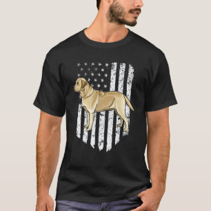 Camiseta Bandera Americana Blanco Negro Labrador Retriever