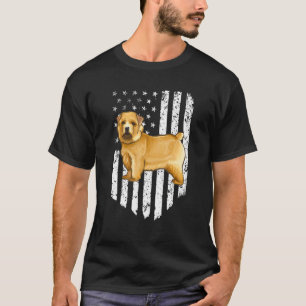 Camiseta Bandera Americana Blanco Negro Norwich Terrier 4 D