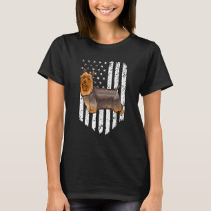 Camiseta Bandera Americana Blanco Negro Terrier Sedoso 4 De