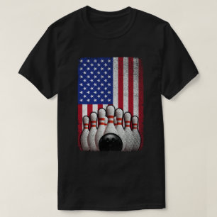 Camiseta Bandera Americana Bowling 4 de julio para Bowler
