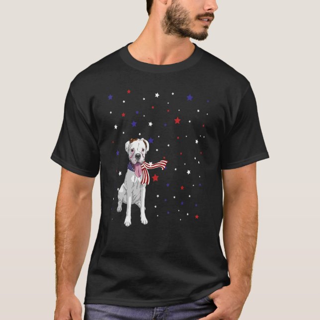 Camiseta Bandera Americana Boxer Scarf Patriótico 4 De Juli (Anverso)
