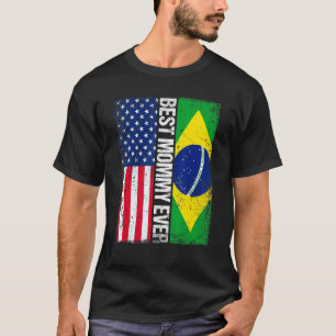 Camiseta Bandera Americana Brasil Bandera a la mejor madre 