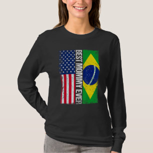 Camiseta Bandera Americana Brasil Bandera a la mejor madre 